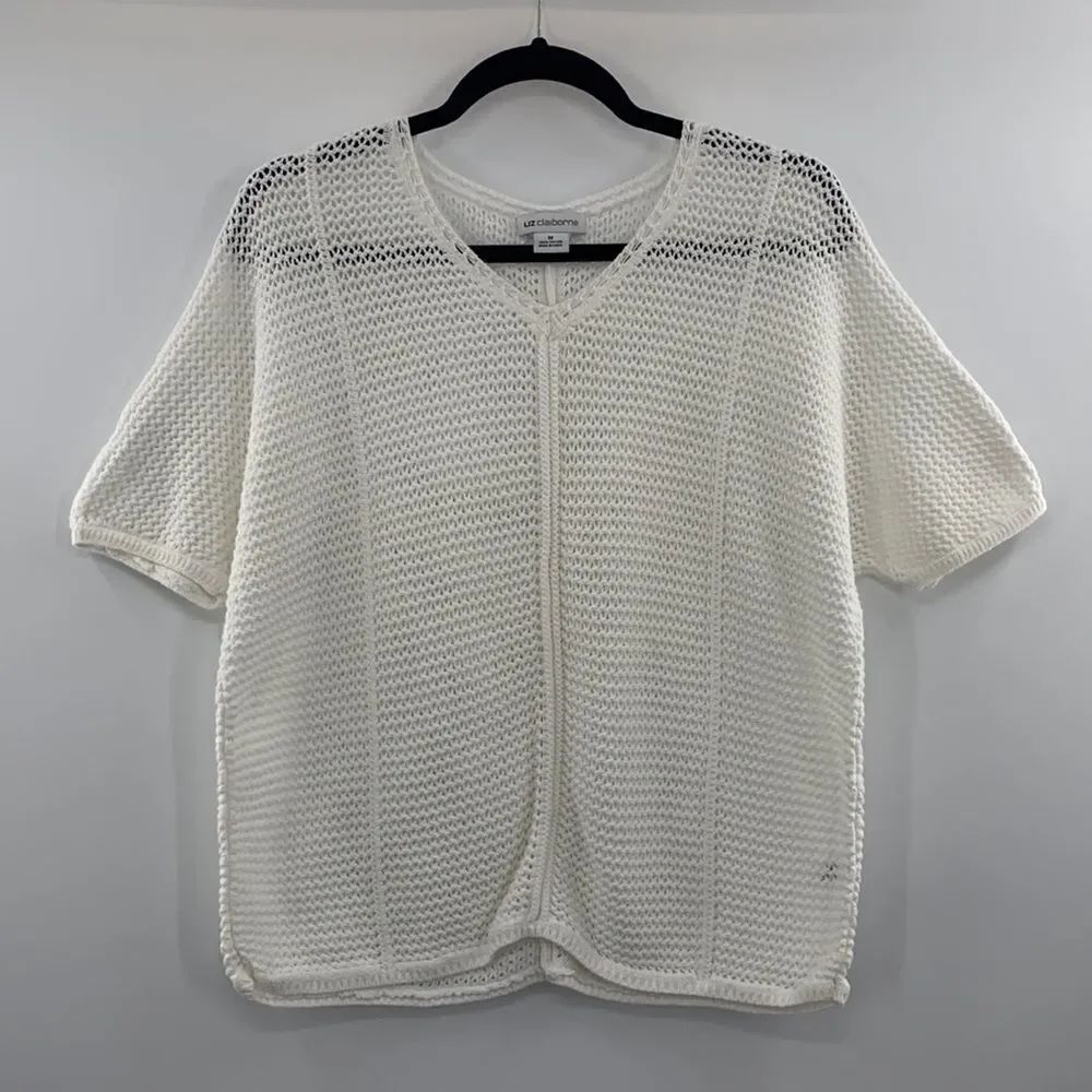 3For$20 Liz Claiborne White knitted Sweater Top M